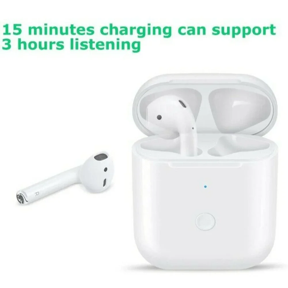 Wireless Charging Case Compatible w/AirPods 1 + 2 Bluetooth Pairing Sync Button